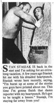 Stan The Man Stasiak Newspaper Article About The Heart Punch